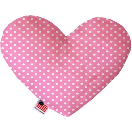 MIRAGE PET PRODUCTS Pink Polka Dots 6 in. Stuffing Free Heart Dog Toy 1160-SFTYHT6